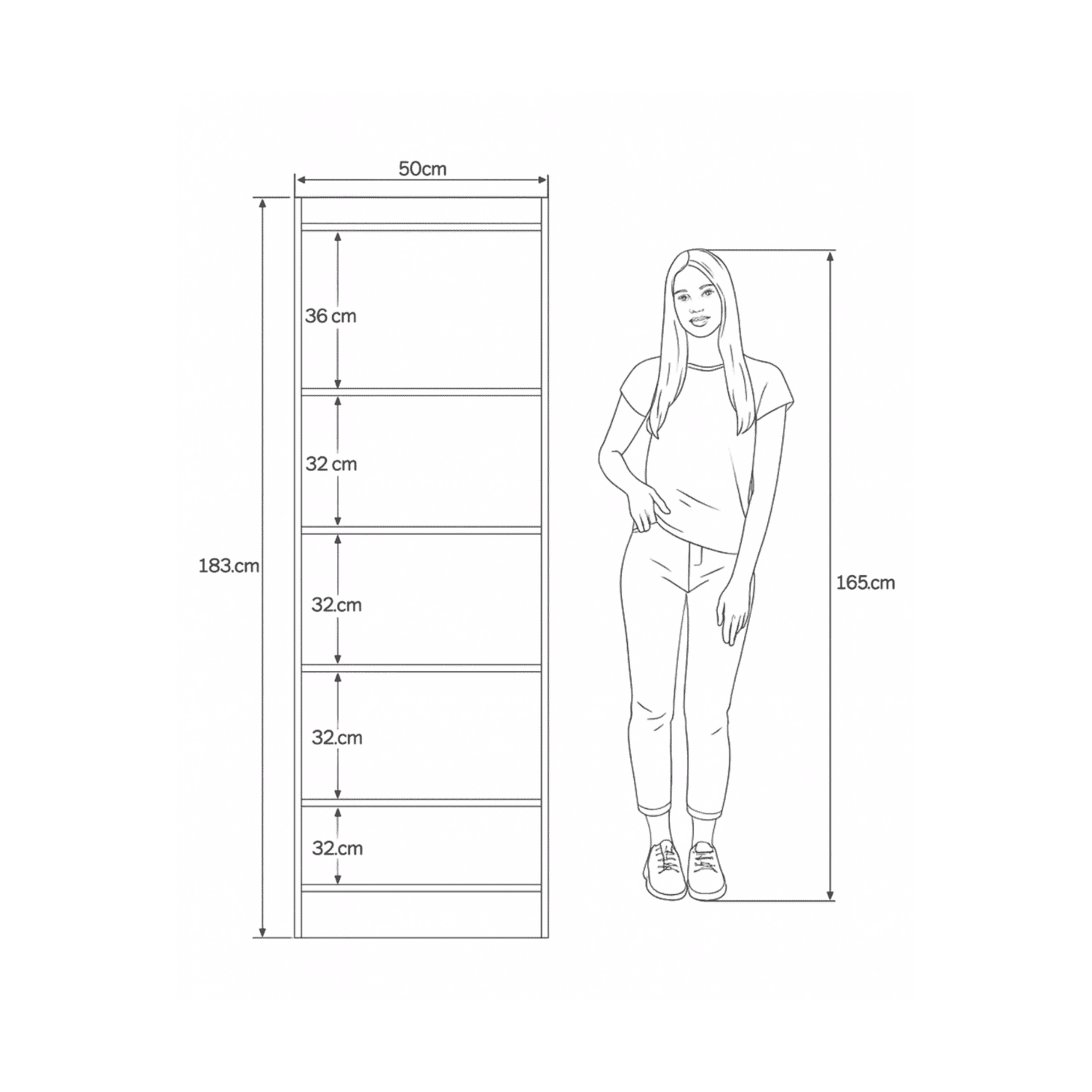 Clóset Multiuso 2 Puertas 4 Repisas Café 183x52x36 cm-4