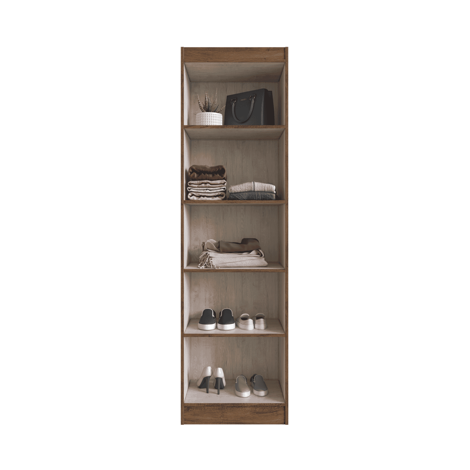 Clóset Multiuso 2 Puertas 4 Repisas Café 183x52x36 cm-6