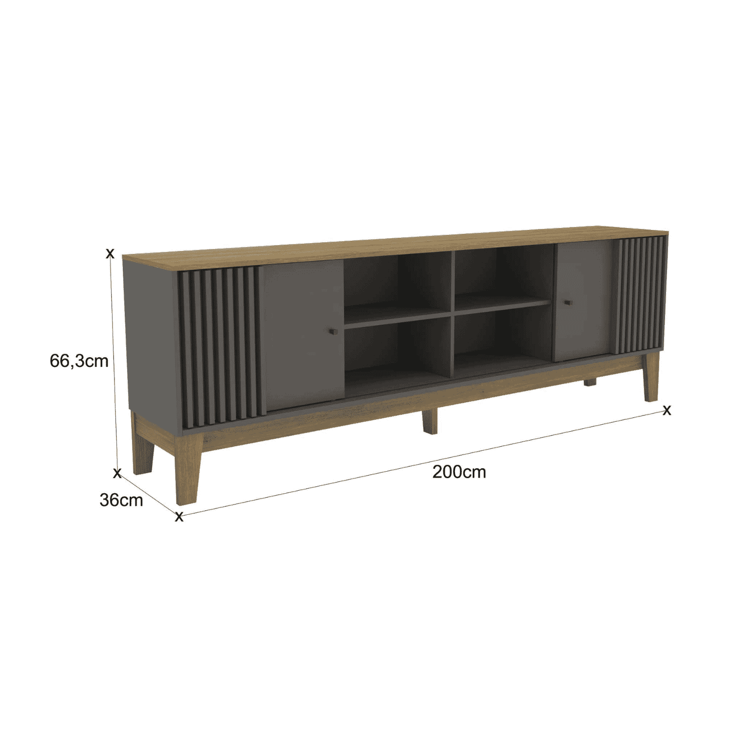 RACK TV HASTA 79 PULGADAS 200X66X36 GRIS FLORENCIA-2