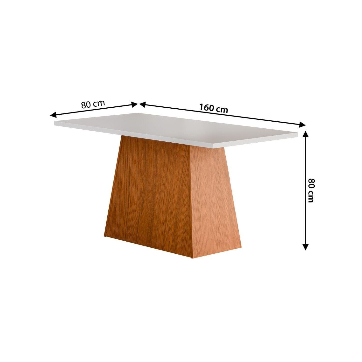 Juego de Comedor Trento II 6 Sillas Blanco Mesa 160x90 cm-2