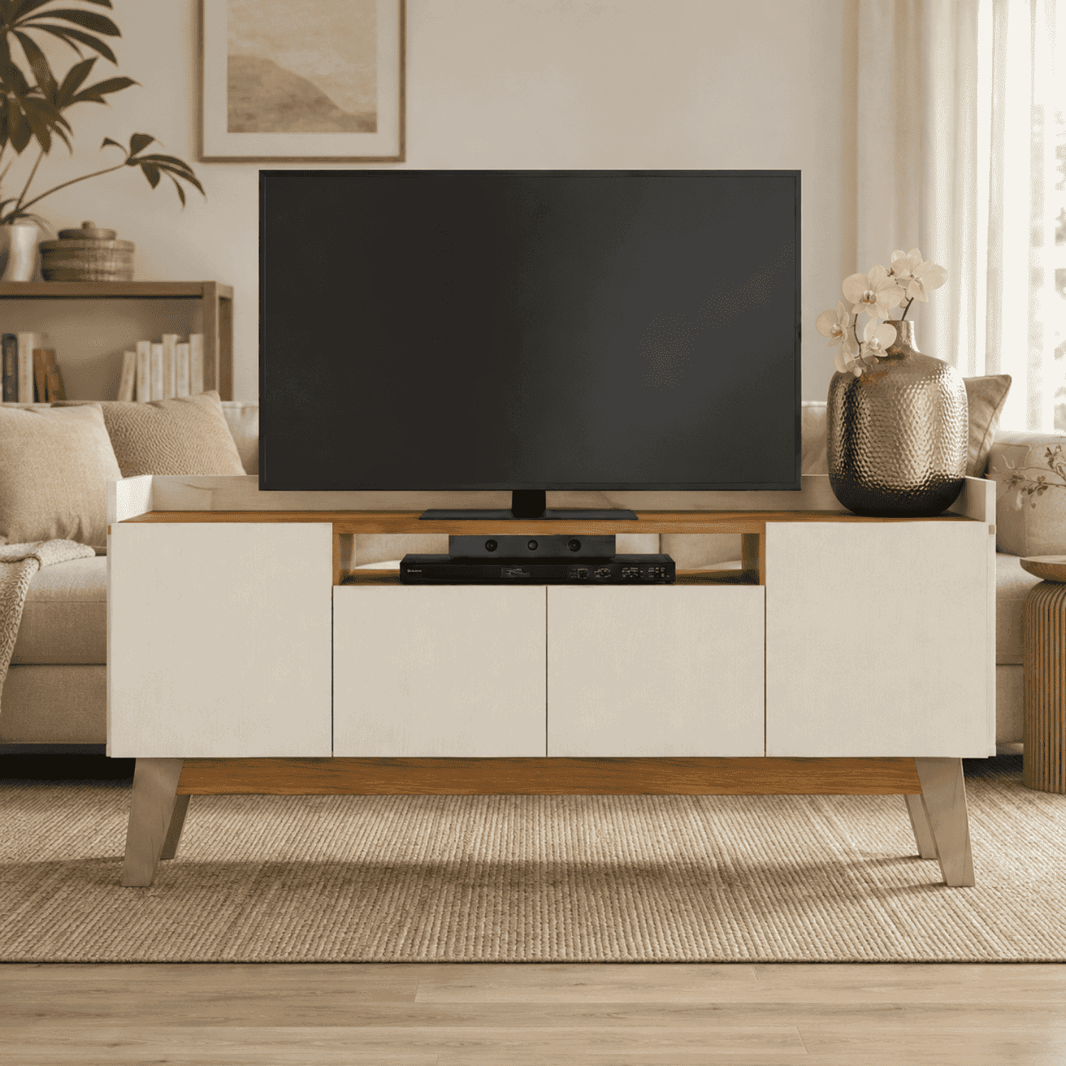 RACK TV HASTA 70 PULGADAS 169X63X38 CM BEIGE - FLORENCIA-0