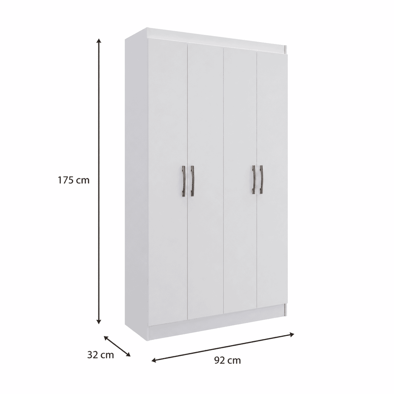 CLÓSET MULTIUSO 4 PUERTAS 8 REPISAS BLANCO 175X92X32-2