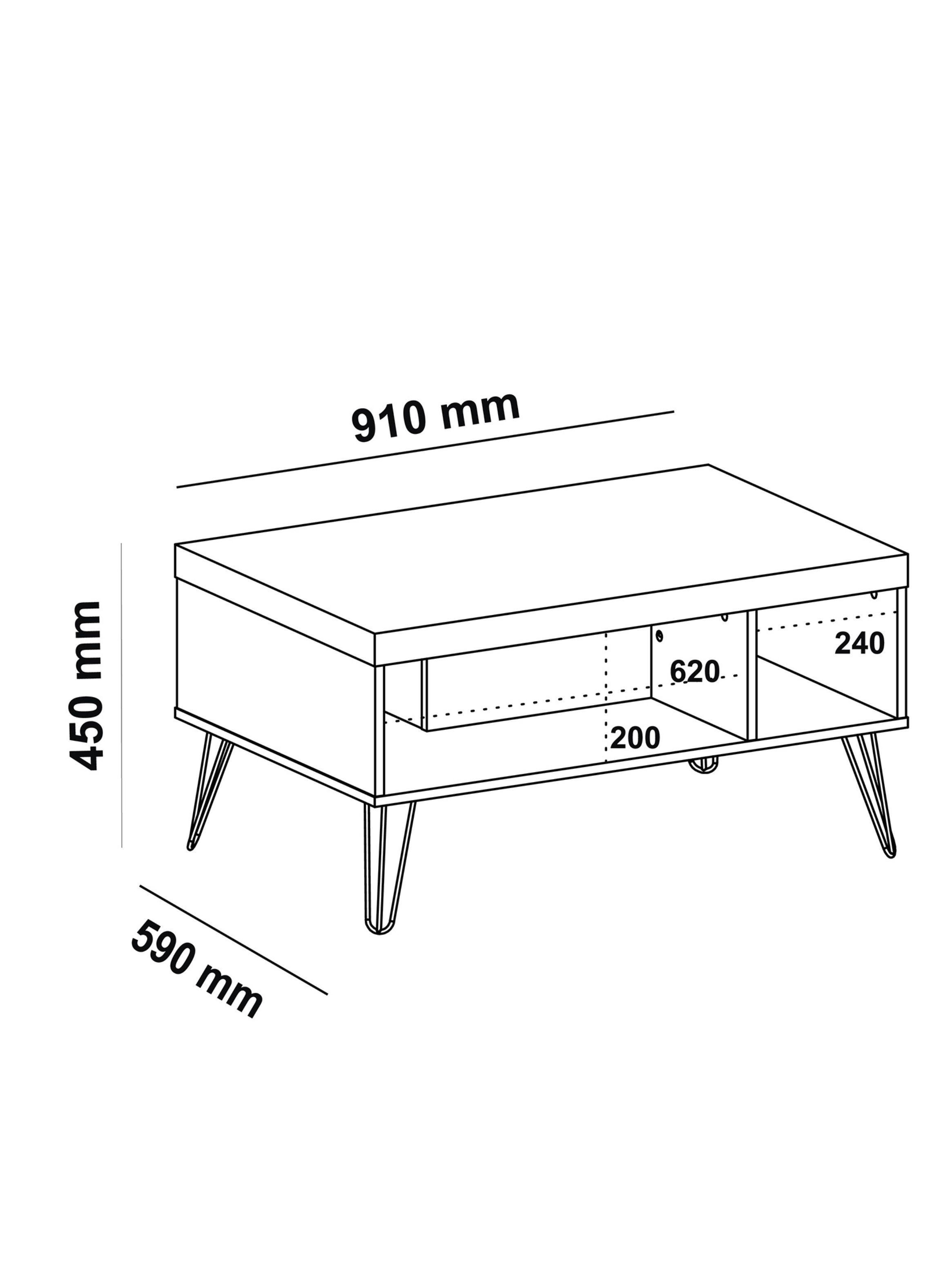 Mesa de Centro Liberty 45x91x59 cm-4