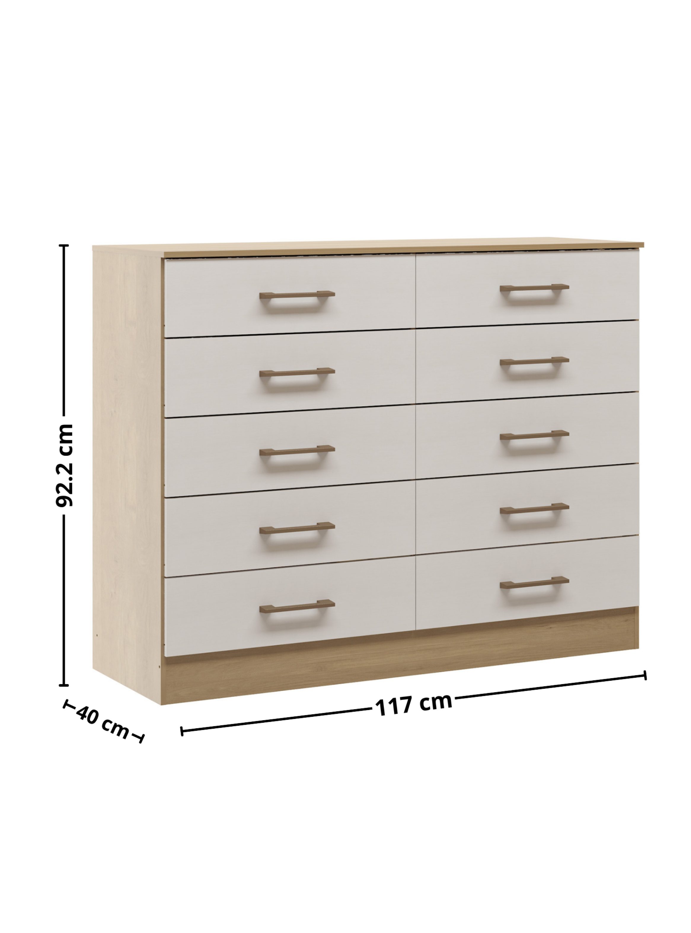 Combo Clóset 2 puertas 4 cajones + Cómoda 10 cajones café beige-3