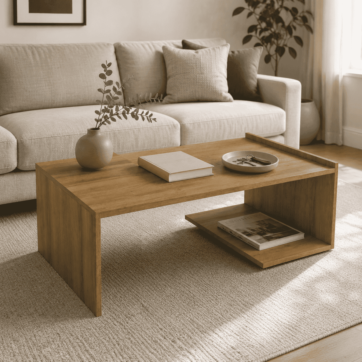 Mesa de Centro Torino Marrón 90x54x31 cm-1