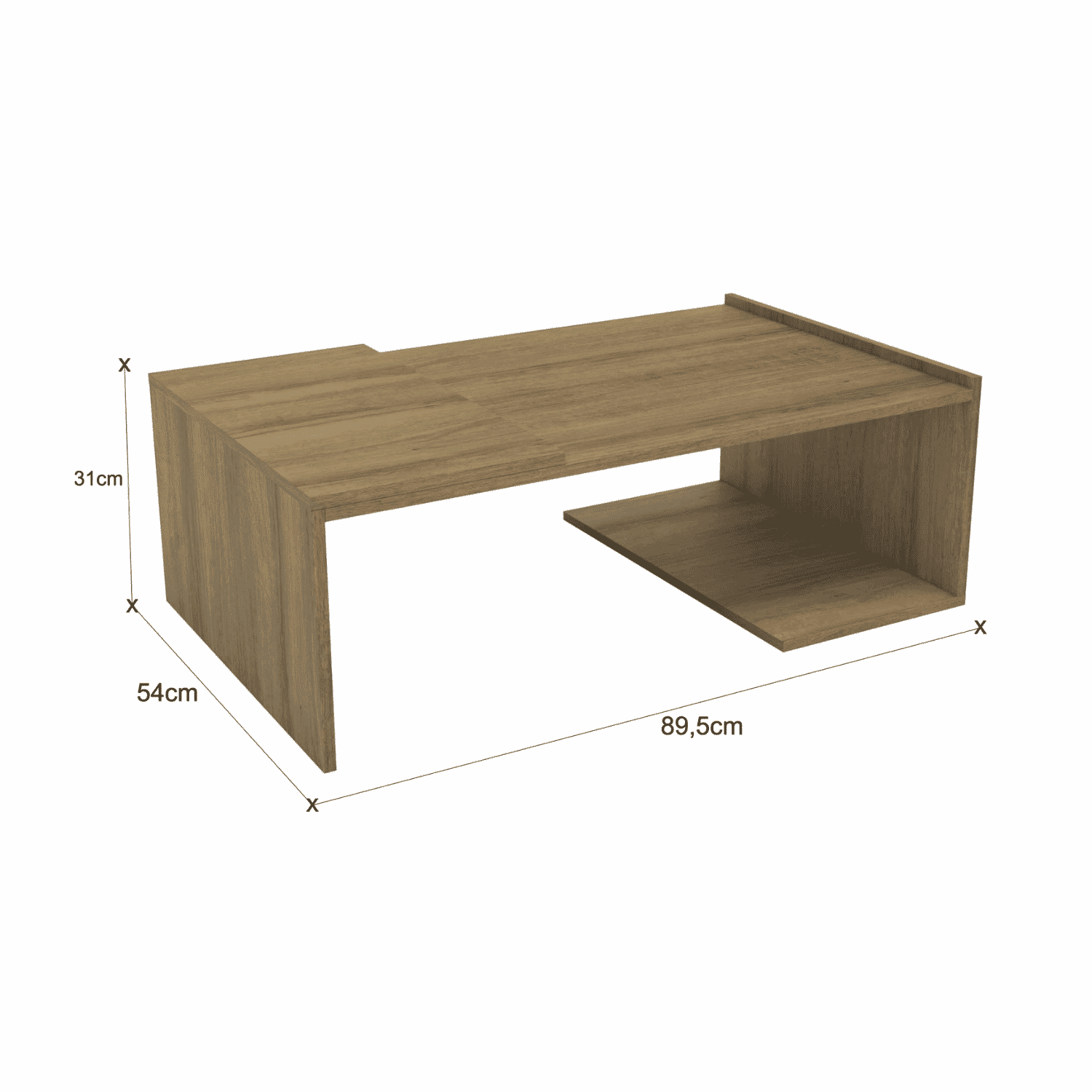 Mesa de Centro Torino Marrón 90x54x31 cm-2