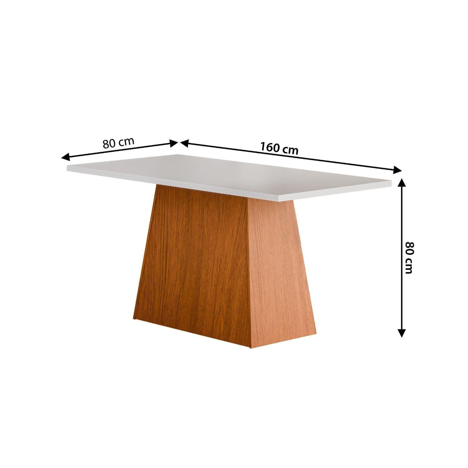 Juego de Comedor Trento 6 Sillas Blanco Mesa 160x90 cm-2