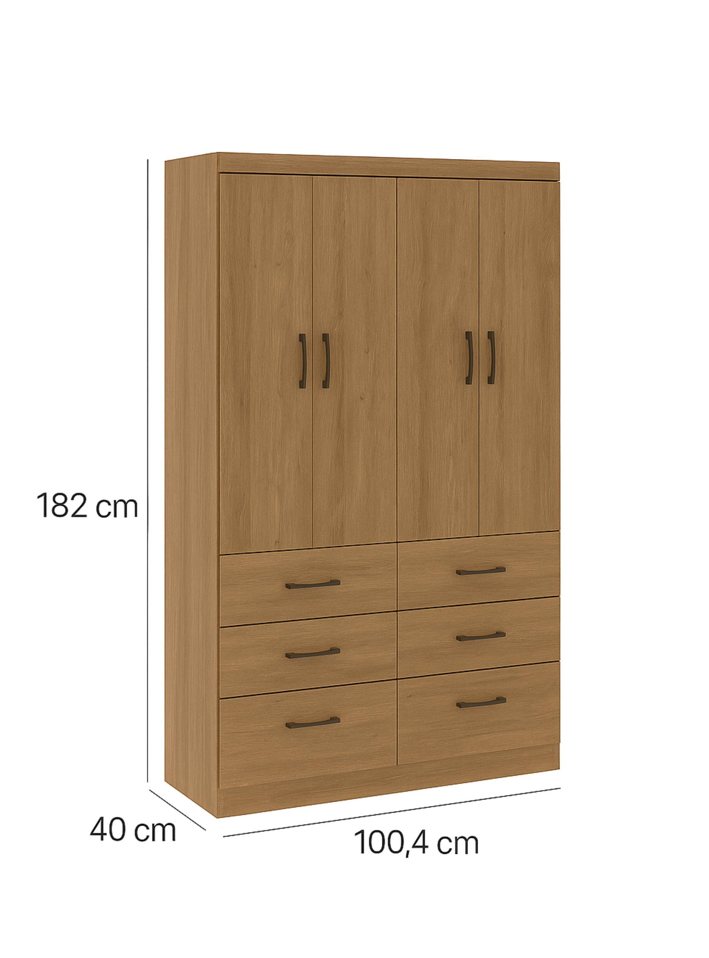 Closet 4 Puertas + 6 Cajones Roble Dakar 182x100,4x40 cm-2