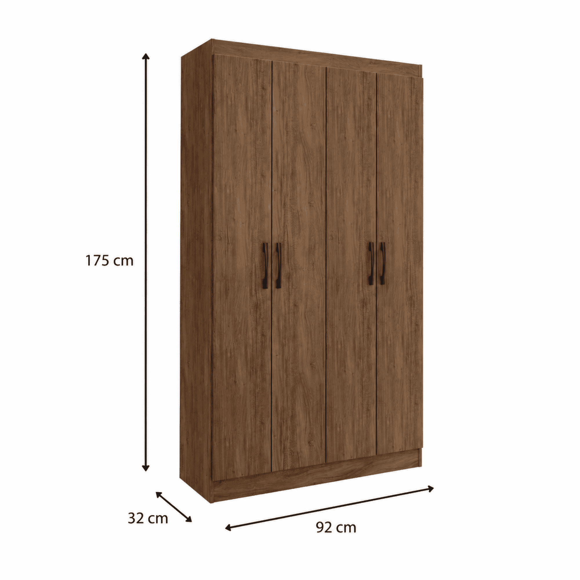 CLÓSET MULTIUSO 4 PUERTAS 8 REPISAS CAFÉ 175X92X32-2