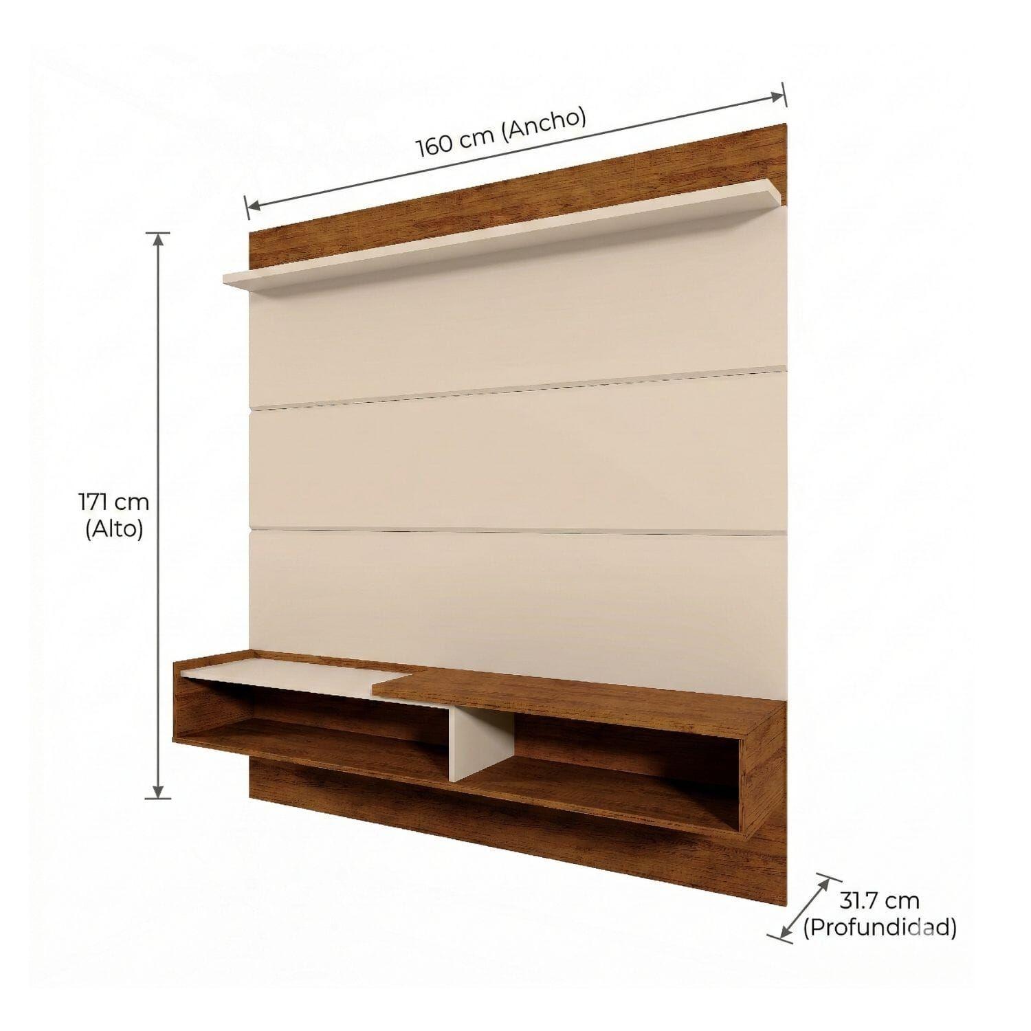 PANEL TV HASTA 65 PULGADAS BEIGE NOGAL - TRIUNFO-2