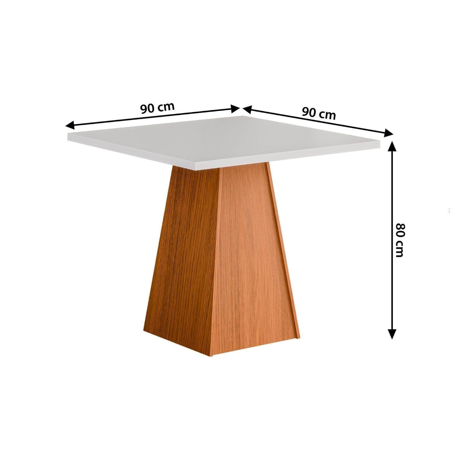 Juego de Comedor Trento 4 Sillas Blanco Mesa 90x90 cm-2
