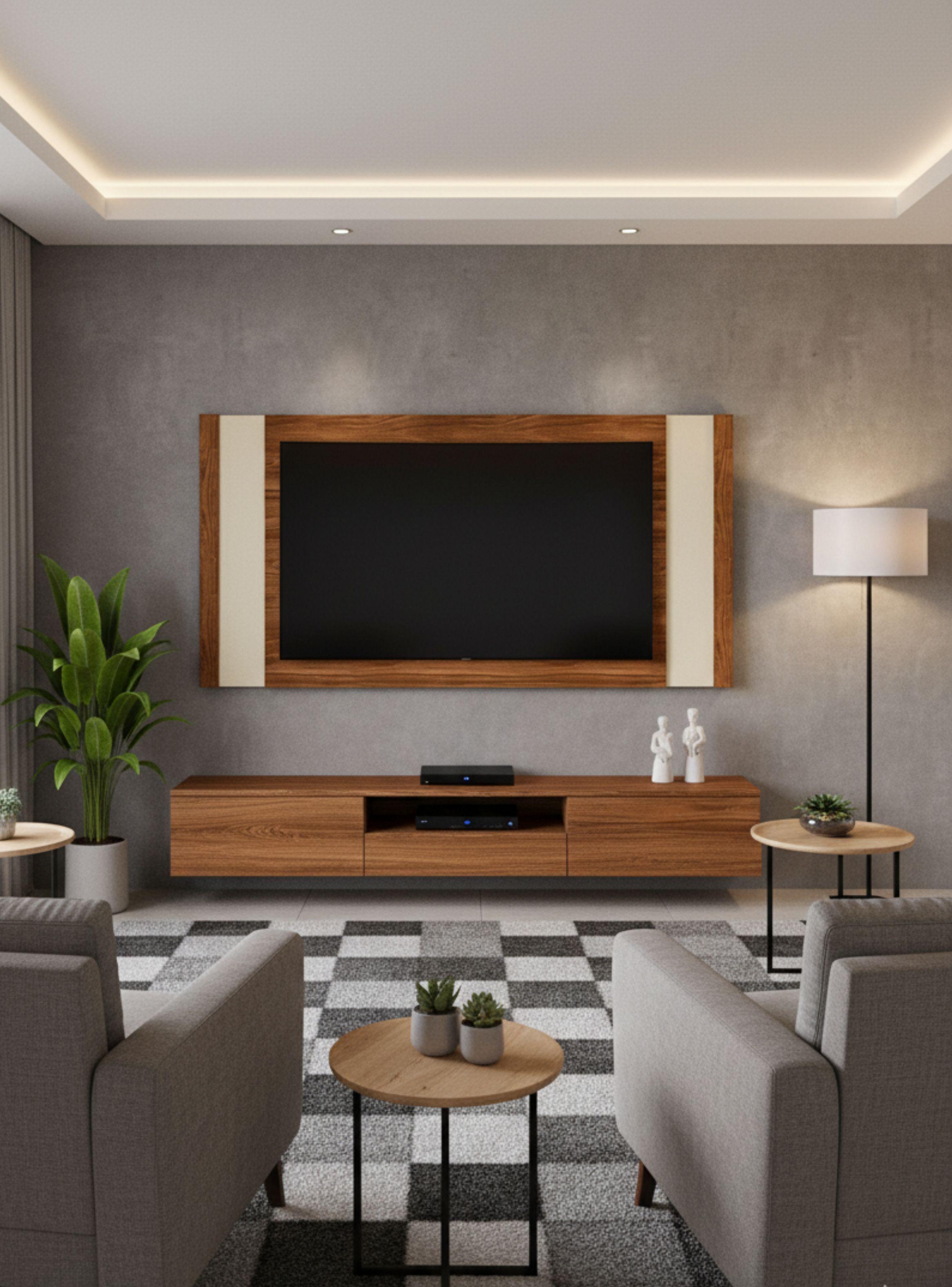 Panel TV 65” Extensible – Canela/Blanco Marfil-2