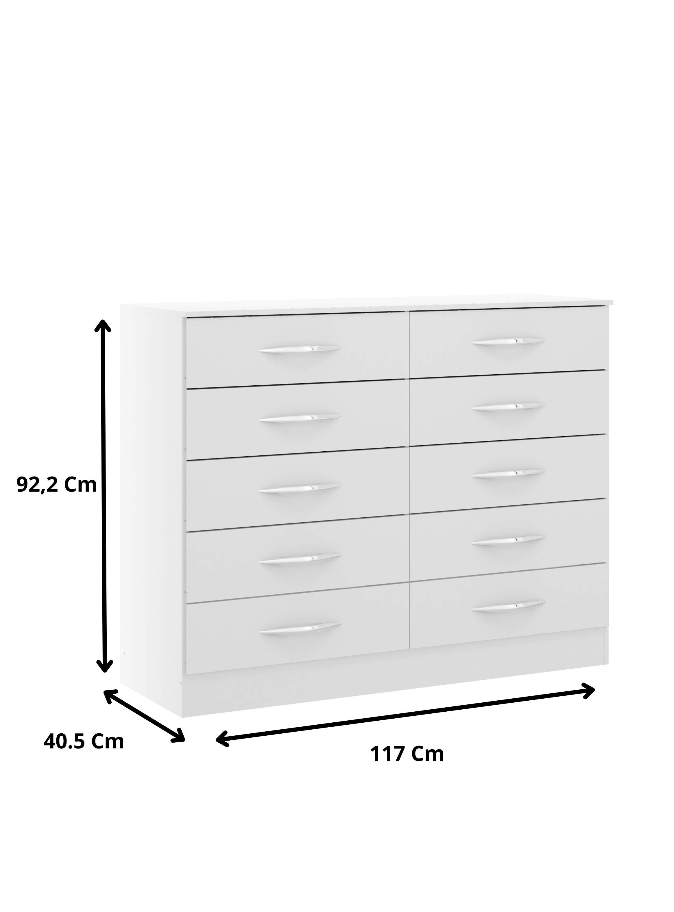 Combo Clóset 2 puertas 4 cajones + Cómoda 10 cajones Blanco-3