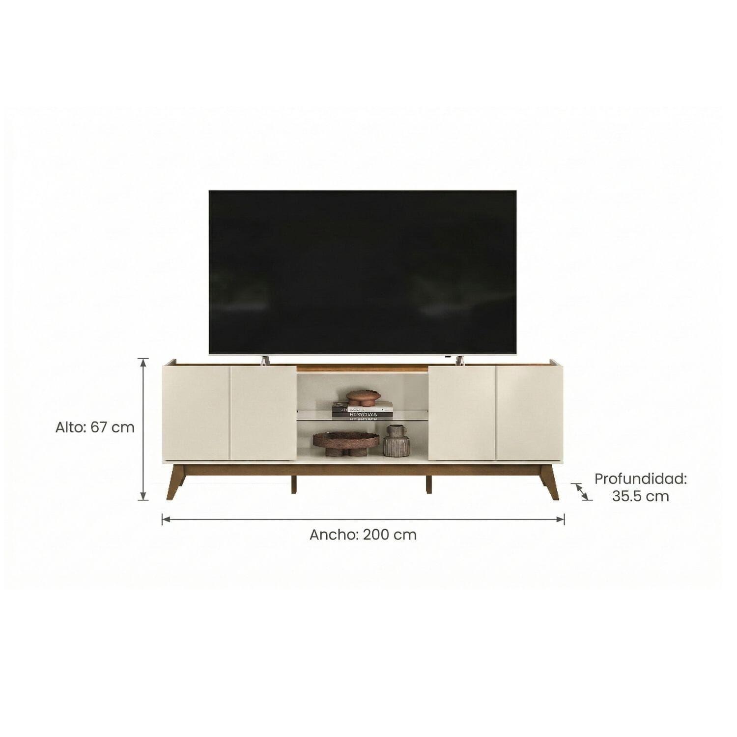 RACK TV HASTA 75 PULGADAS 200X67X35 CM BEIGE - GUARUJA-2