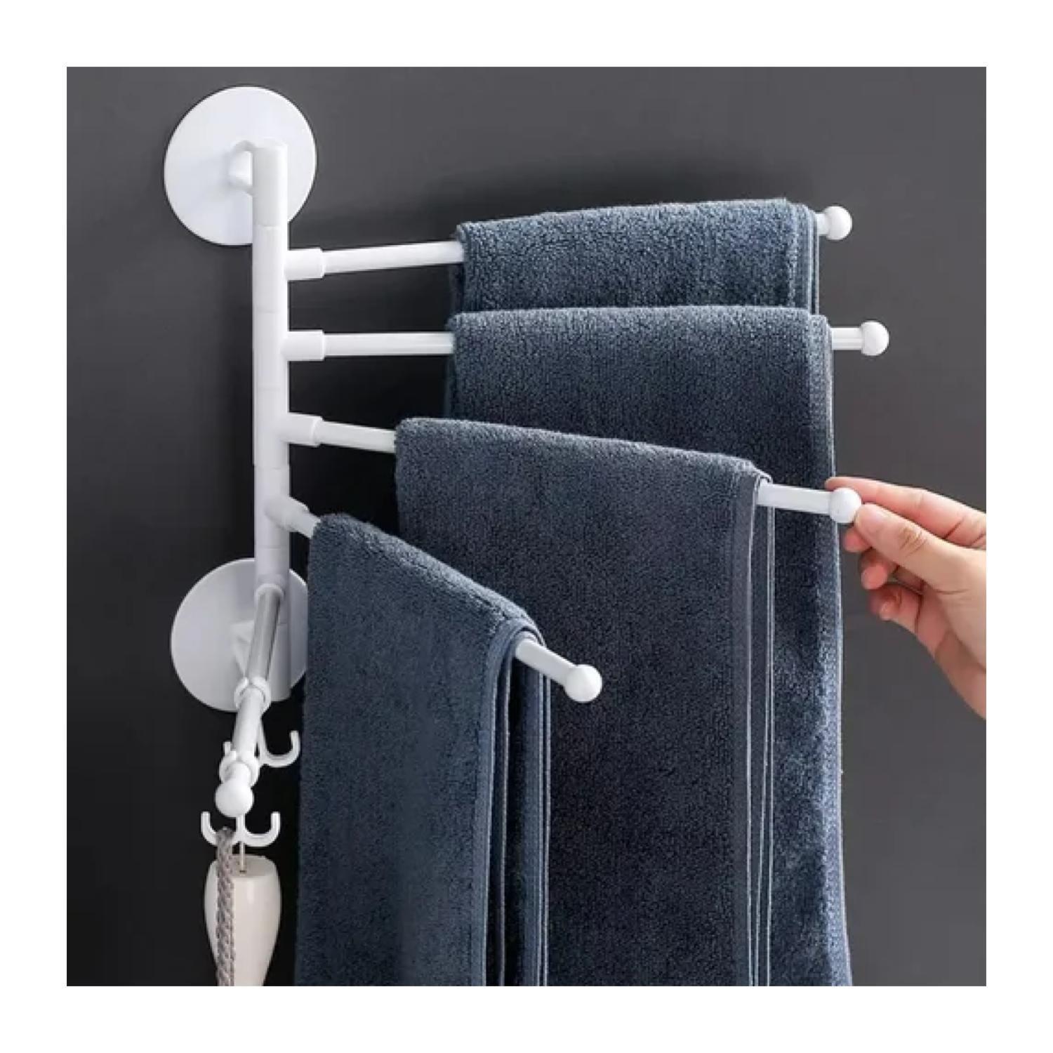 SOPORTE COLGADOR DE TOALLAS MULTIPLES 5 BRAZOS GIRO 180º -1