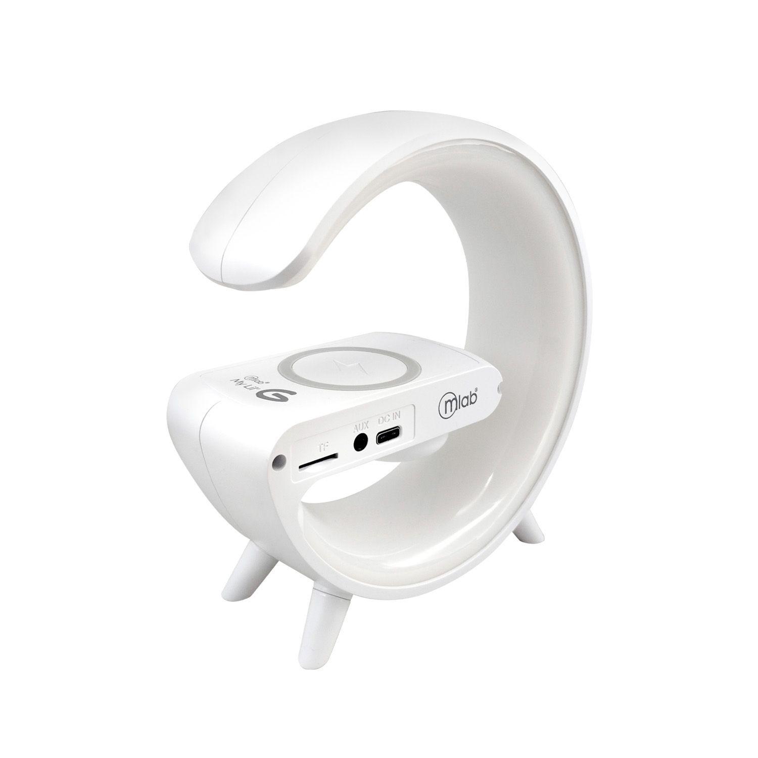 Parlante 5 En 1 Cargador + Luz RGB + Reloj + Alarma / Mlab  Blanco-3