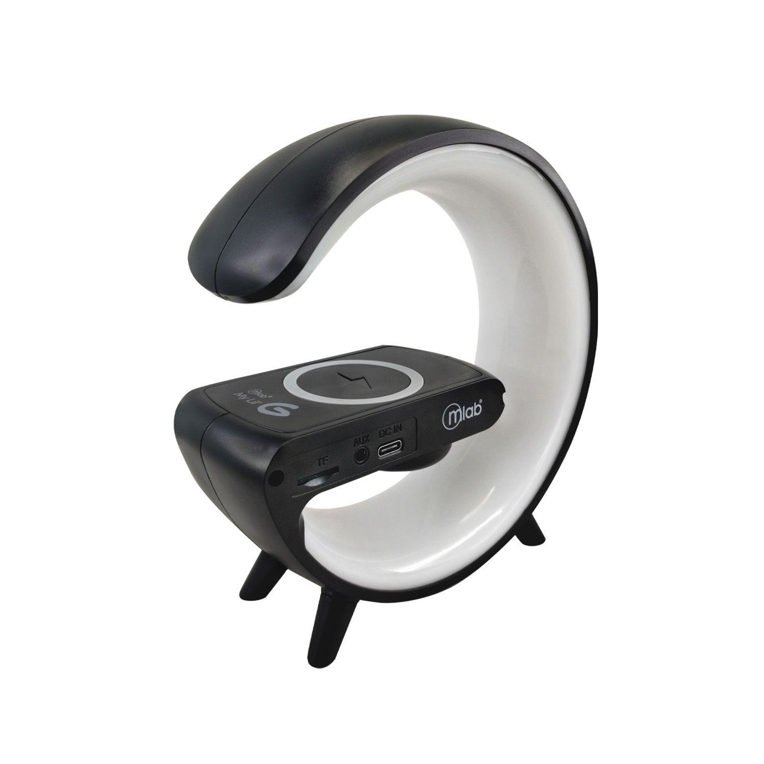 Parlante 5 En 1 Cargador + Luz RGB + Reloj + Alarma / Mlab Negro-4