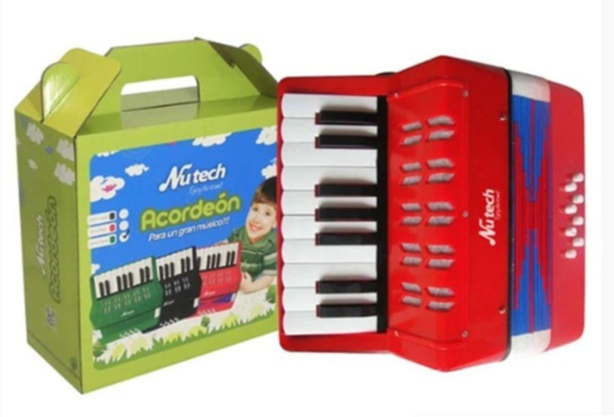 Acordeon para Niños 17 teclas Nutech Rojo 5410-1