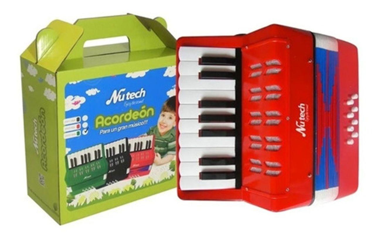 Acordeon para Niños 17 teclas Nutech Rojo 5410-2