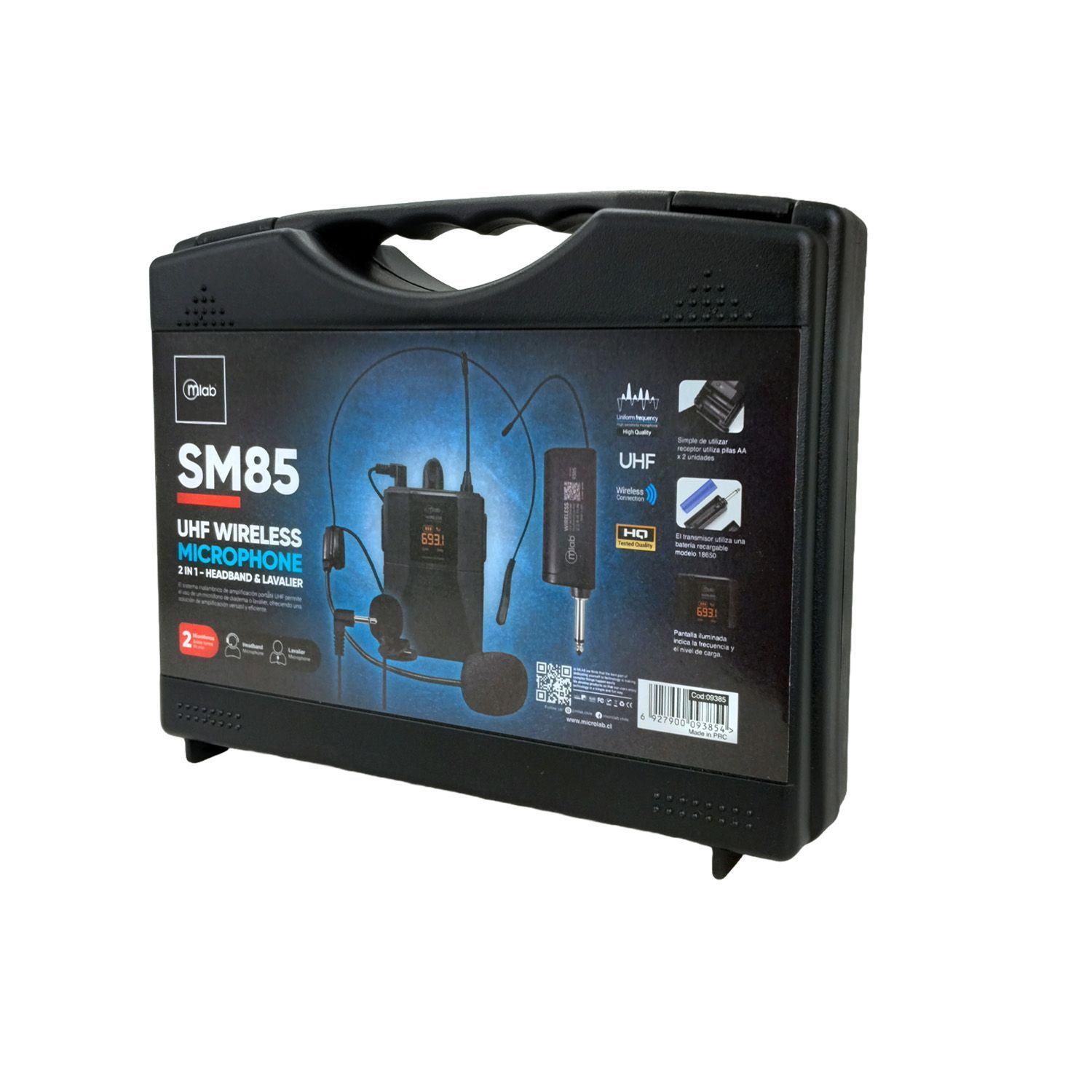 Micrófono UHF 2 en 1 Portátil Cintillo + Lavalier - 9385-7
