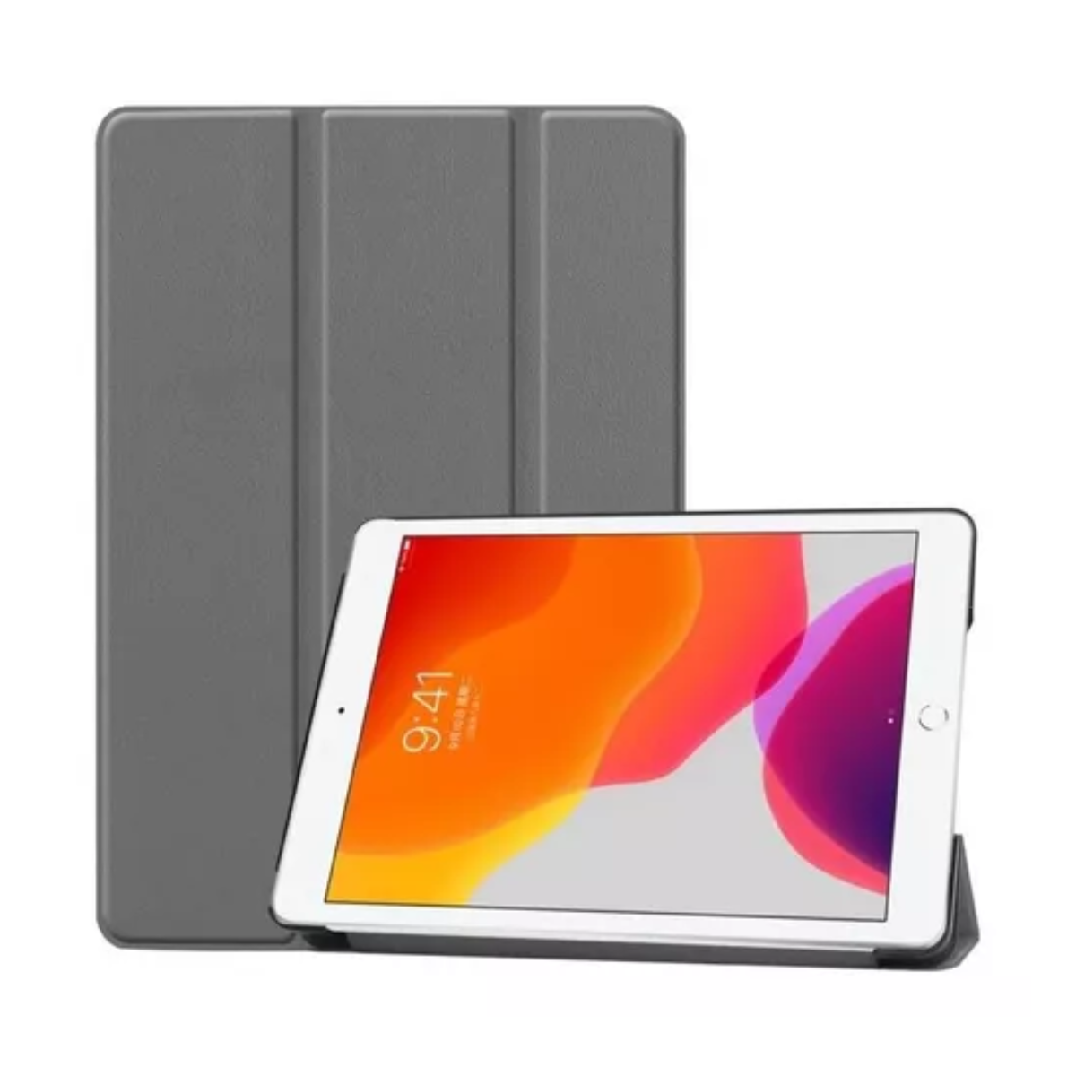 Carcasa Funda Inteligente Para iPad 10.2 Gris-2