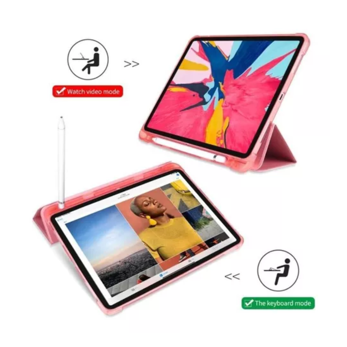 Funda Inteligente Carcasa Color Rojo Para iPad Pro 11-3