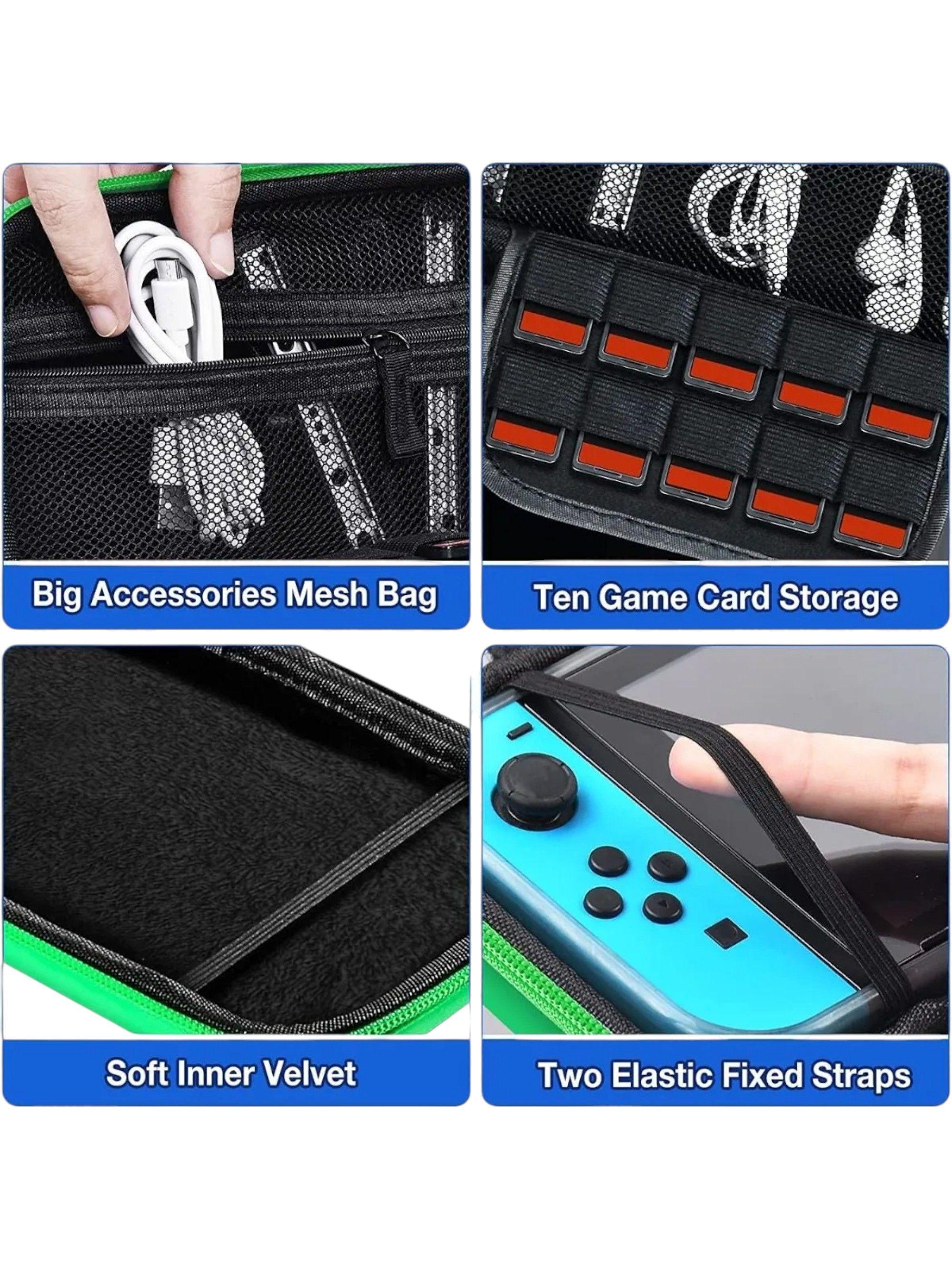 Bolso protector diseño de Luigi compatible con nintendo Switch normal y oled-4