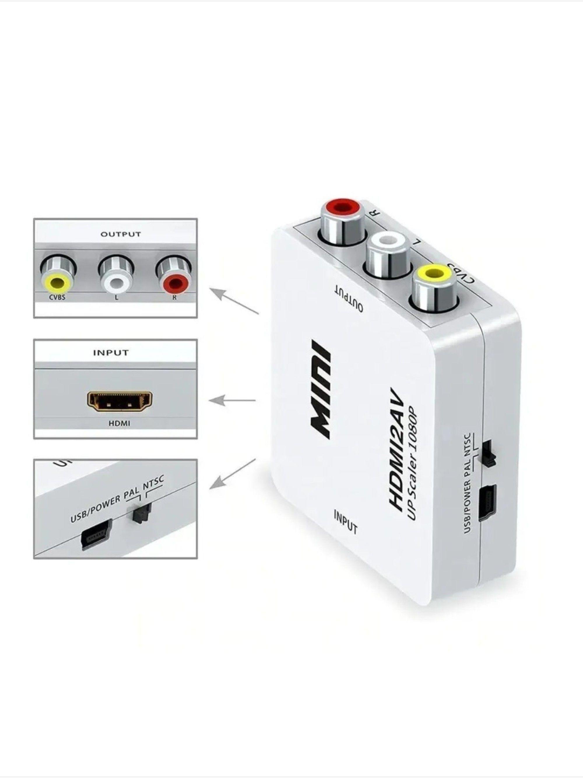 Adaptador Convertidor Av Rca Video A Hdmi Tv Deco Ps2 Wii-1