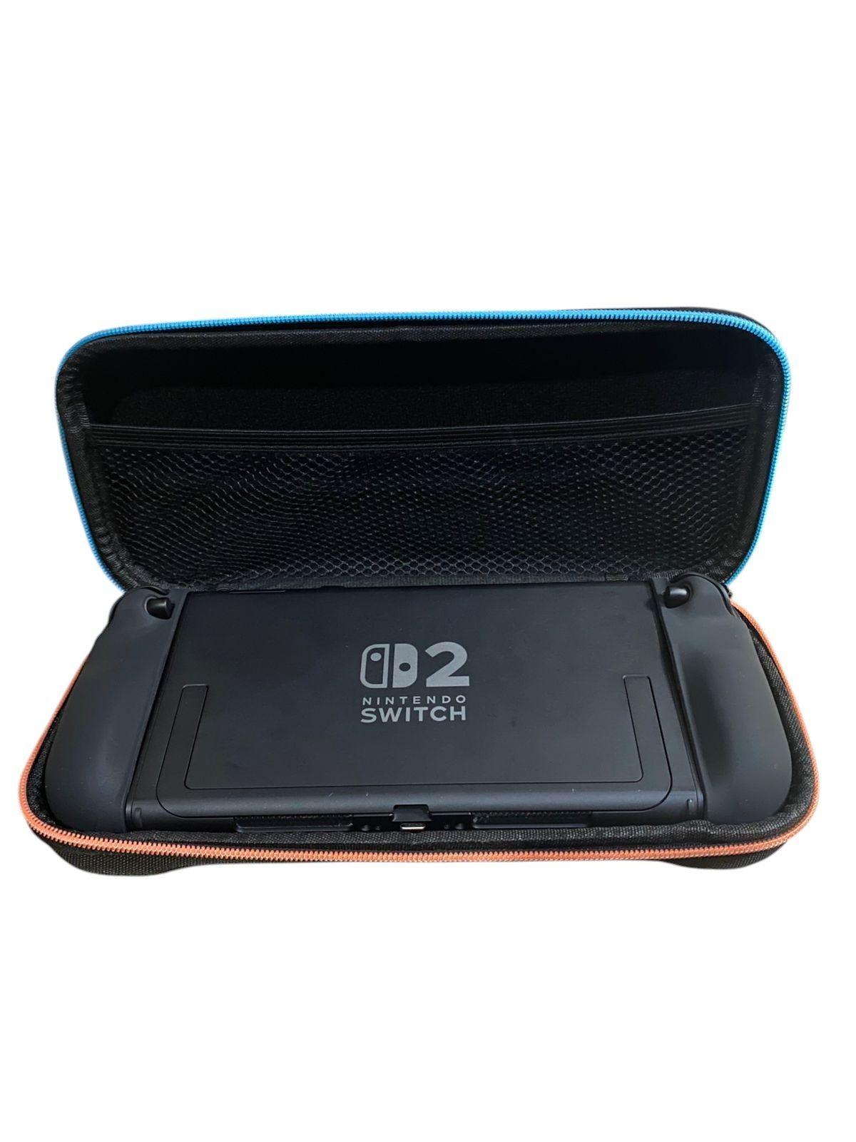 Estuche negro con cierre de colores compatible con nintendo switch 2-3