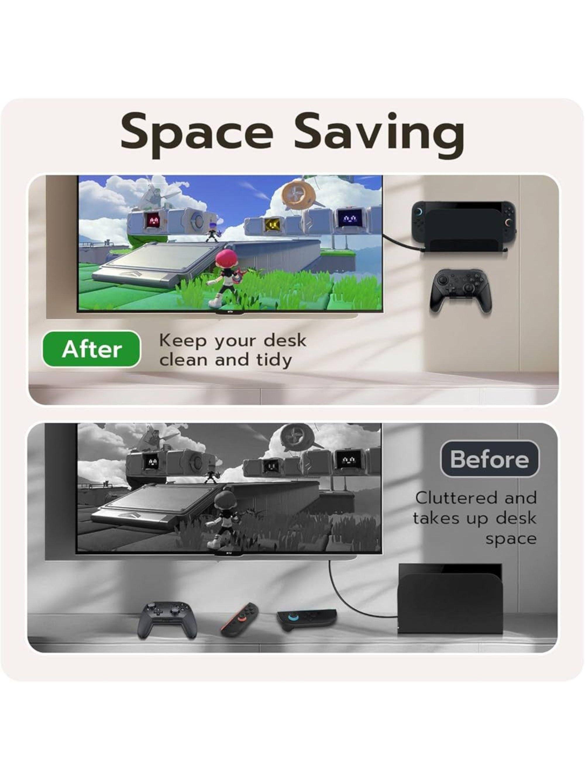 Soporte de pared compatible con Switch 2, Dock, joycon y control Pro.-5