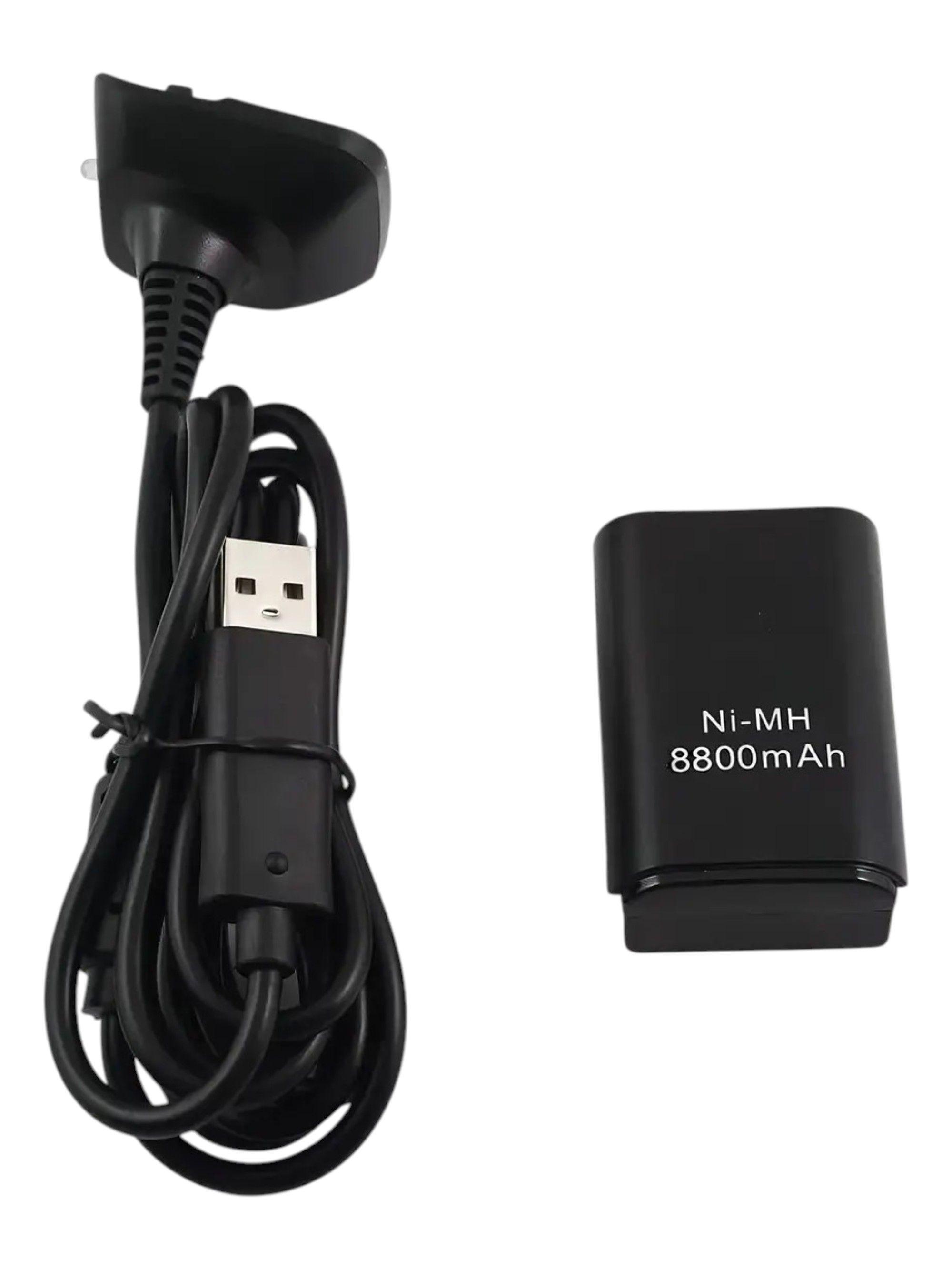Kit Carga y Juega compatible Xbox 360 Slim Batería 8000 mAh Cable 1m -2
