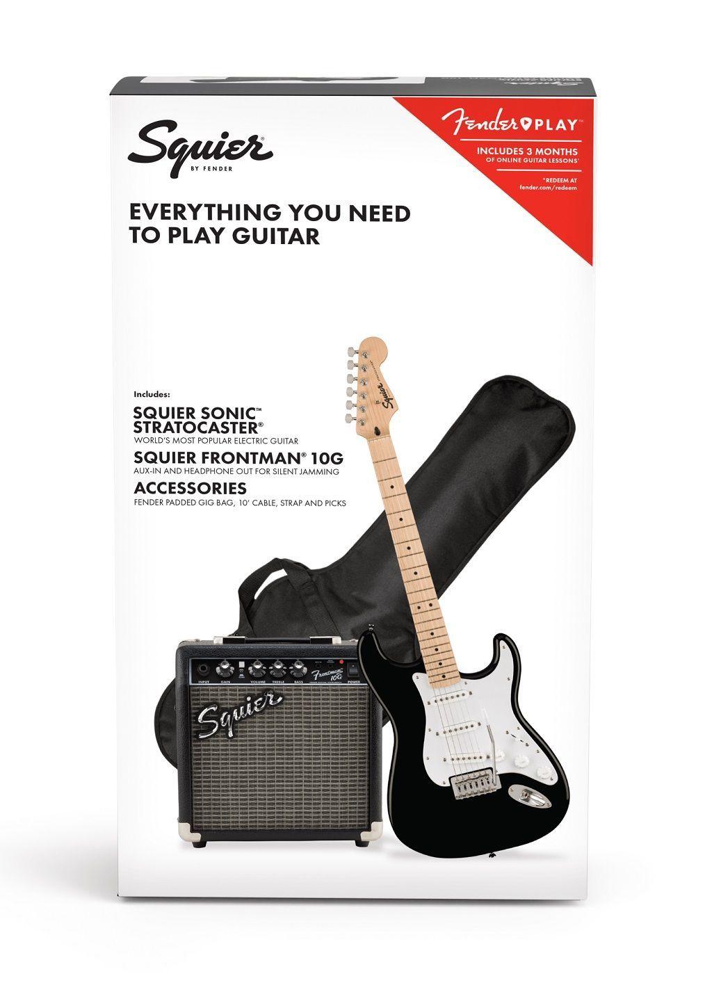 Pack Guitarra Eléctrica Squier Stratocaster Sonic (Negro)-0