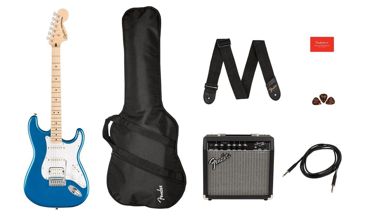 Pack Guitarra Eléctrica Squier Stratocaster HSS Affinity (Azul)-2