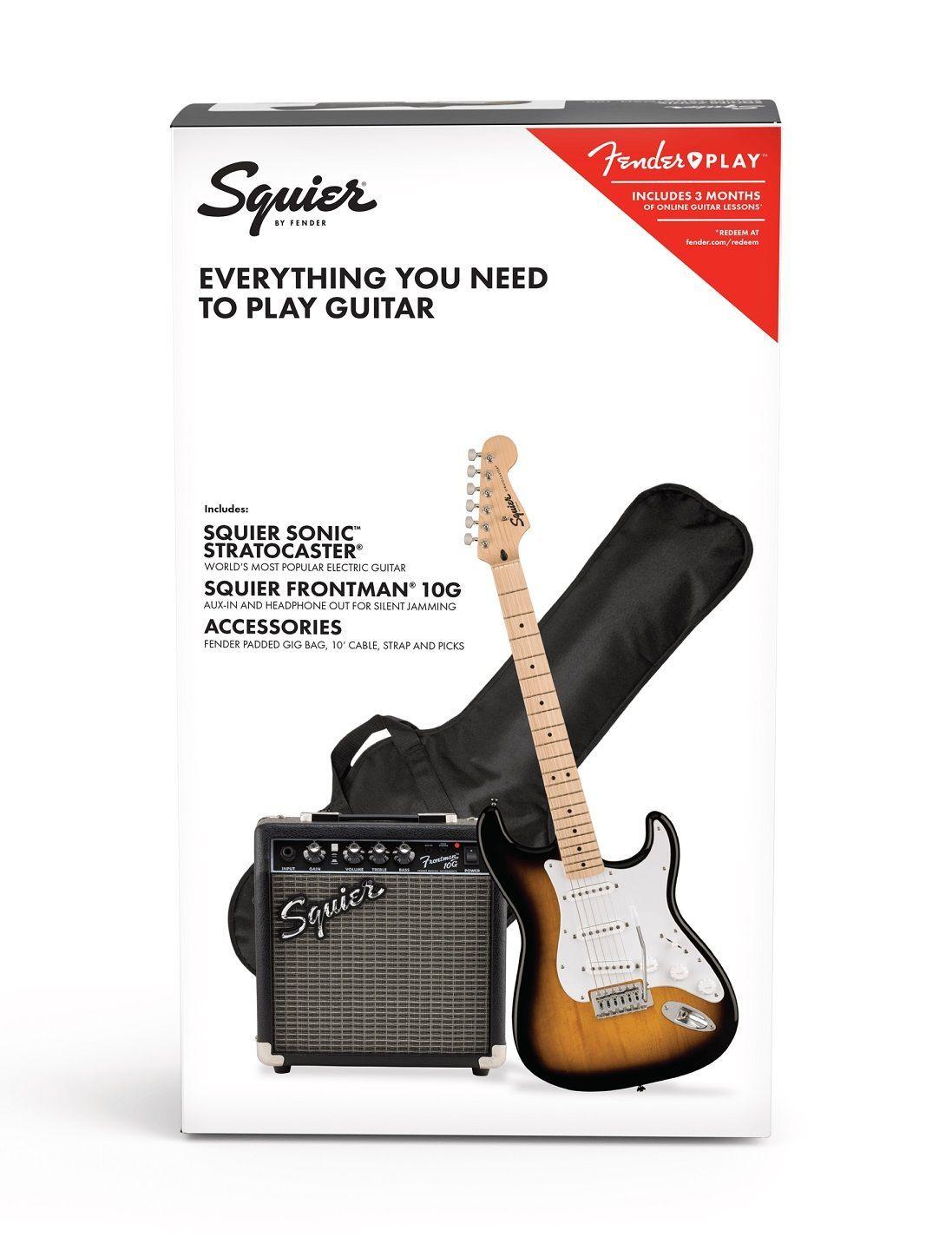 Pack Guitarra Eléctrica Squier Stratocaster Sonic (Sunburst)-0