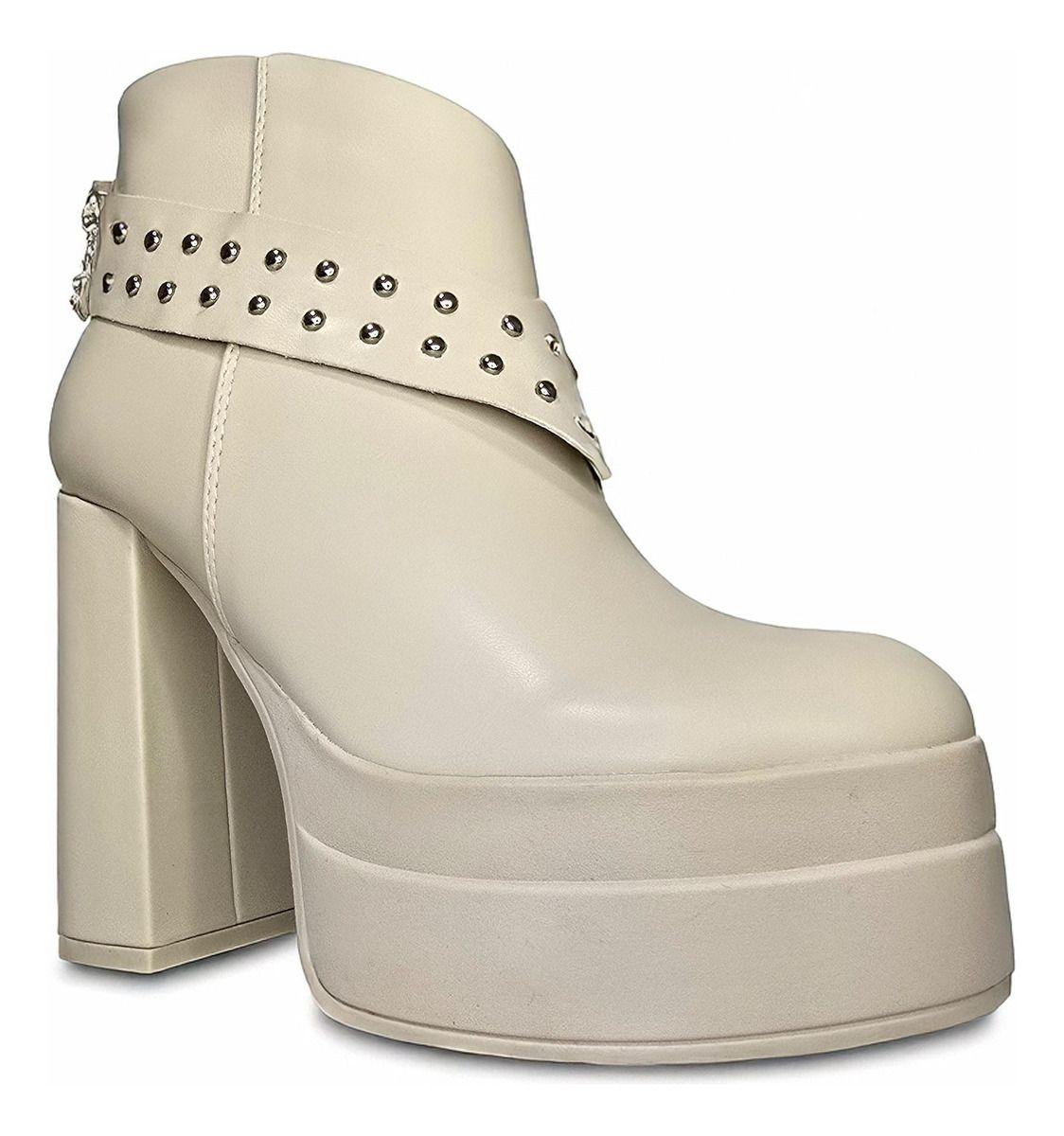 Botín Mujer Beige | Elegante Moderno con Plataforma - 7661-0