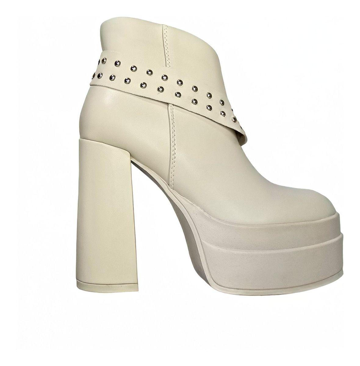 Botín Mujer Beige | Elegante Moderno con Plataforma - 7661-1