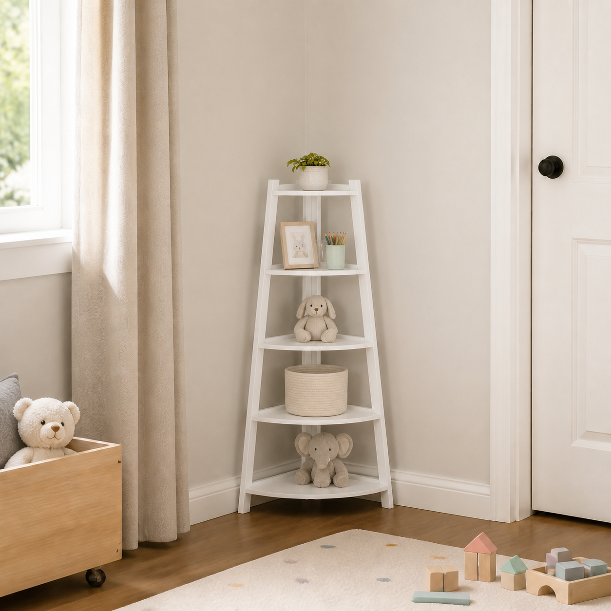 Mueble Esquinero Multiambiente 5 Niveles Blanco Modelo 106-3