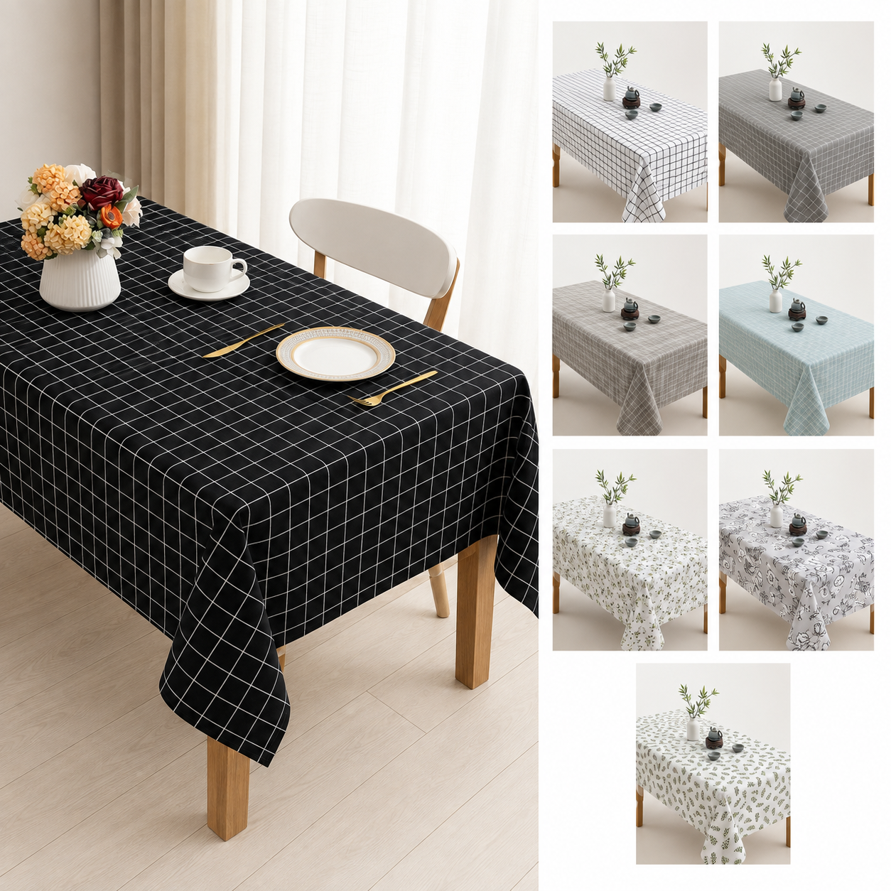 Mantel Rectangular Armonía Negro Poli-algodón 140x220 cm 845-9