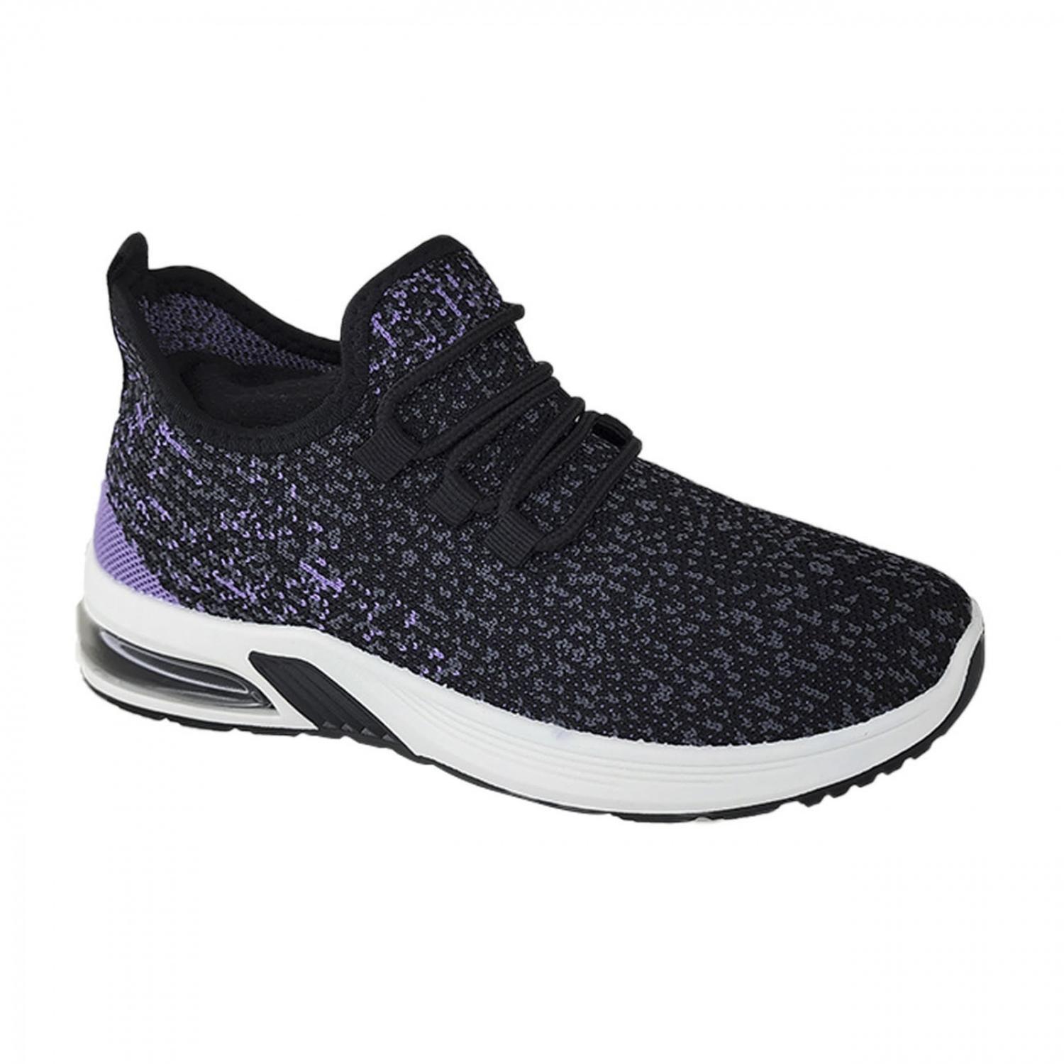 Zapatillas Deportivas Air Running Mujer Negro/lila 3209-1