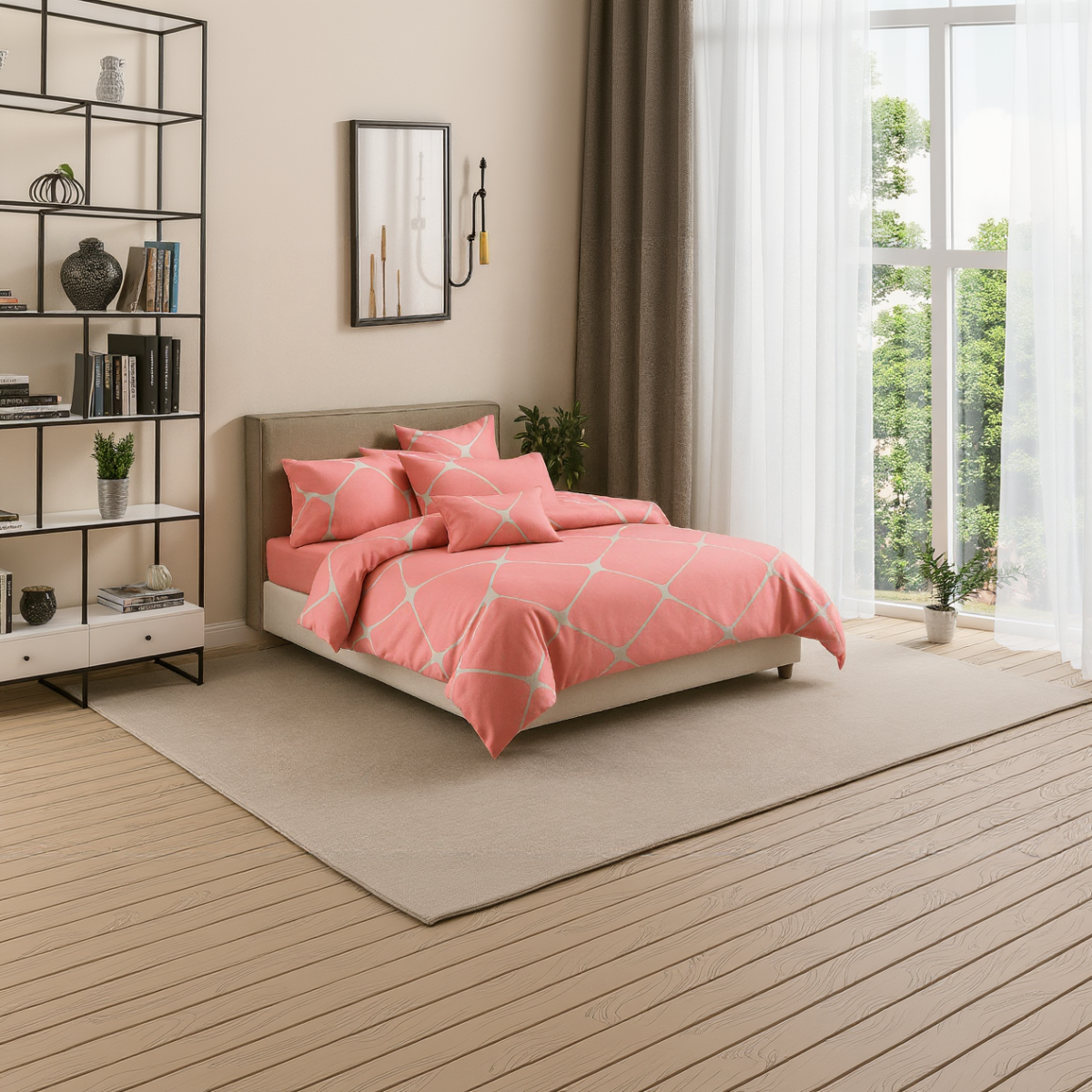 Sábanas Coral 2 Plazas | 800 Hilos Diseño Contemporáneo - 820
-2