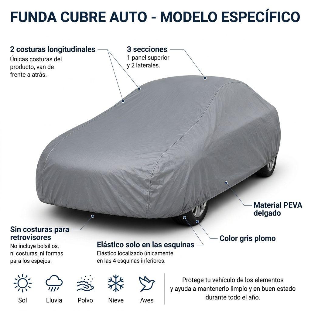 Funda Cubre Auto Onix 2021  Protectora Gris Plomo Resistente-5