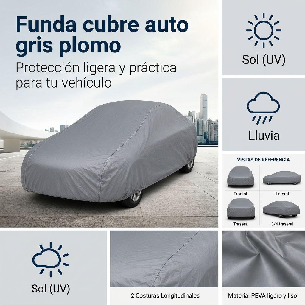 Funda Cubre Auto Onix 2021  Protectora Gris Plomo Resistente-6