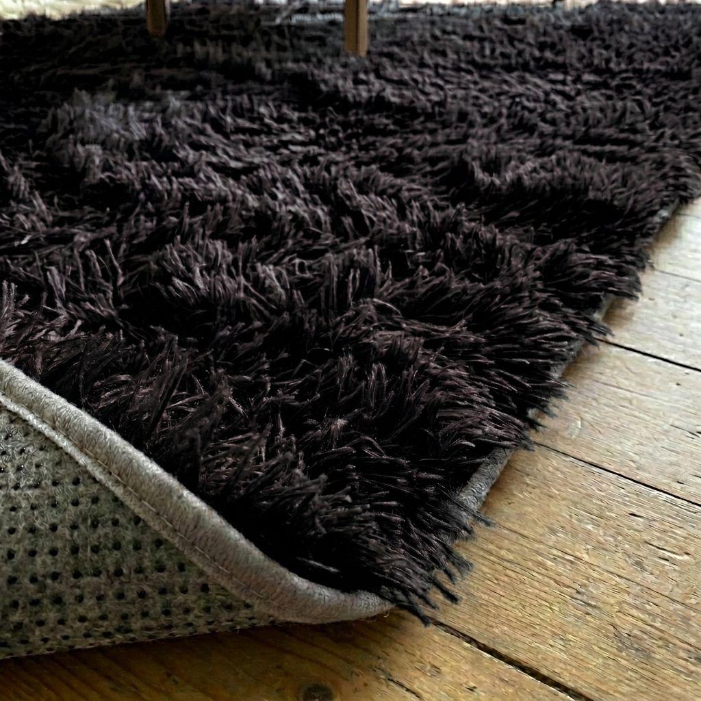 Alfombra Shaggy peluda Color Negro 150x200 026 Calidad Premium-1