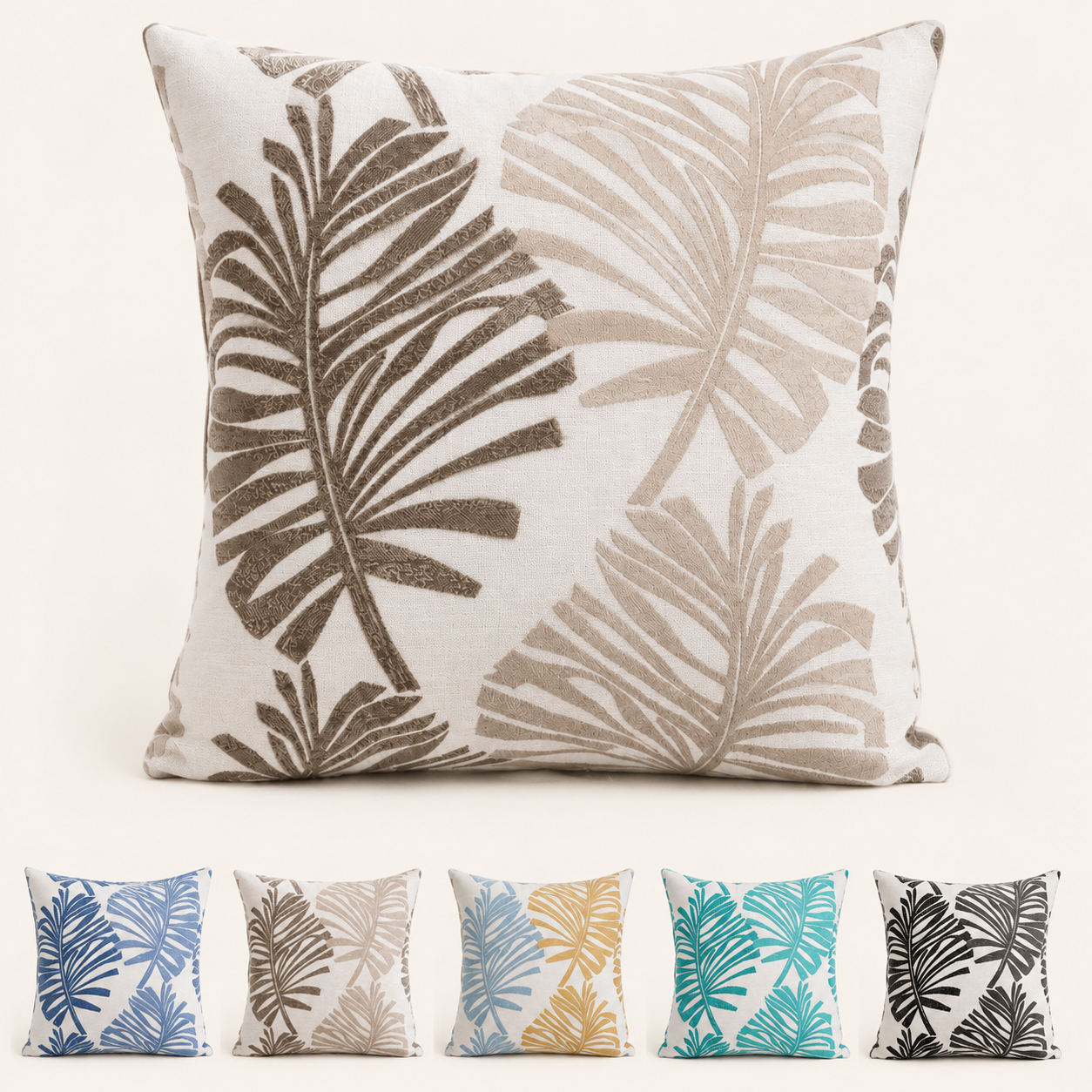 Fundas para cojin Elengantes Desing Hojas Gris 828 Alta Durabilidad-9