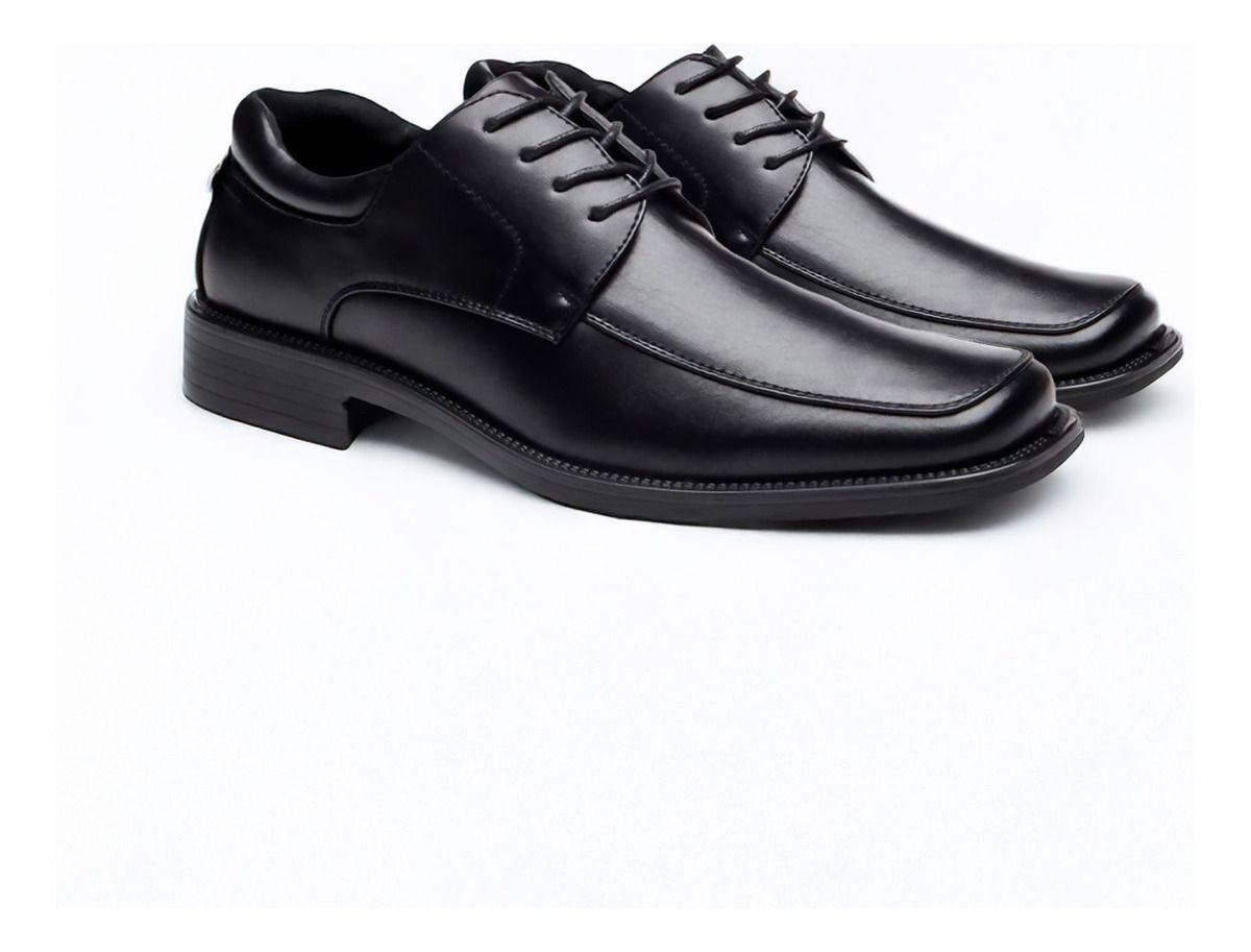 Zapato Formal Clasico Elegante Con Cordon Adulto Negro 7721-2