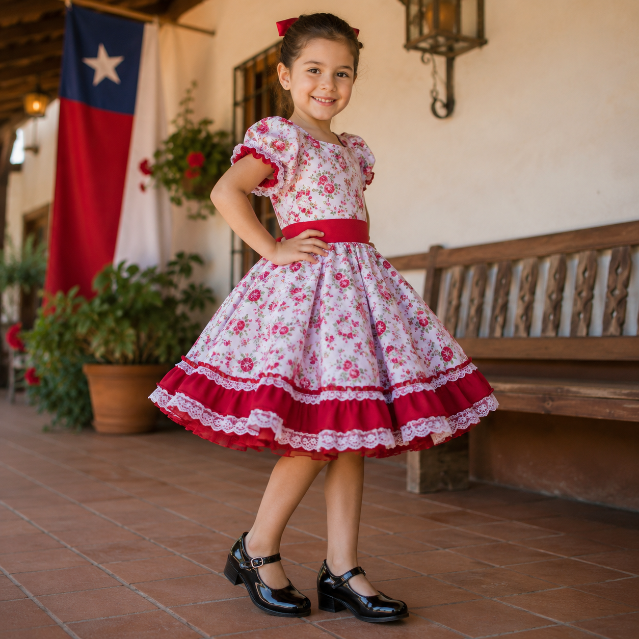 Zapatos Folclóricos Niña Charol Taco Modelo 7291-4