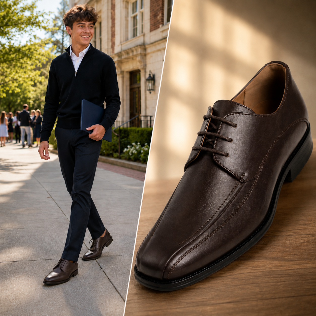 Zapato de Vestir para Adolescentes Armonia 3216 Café-4