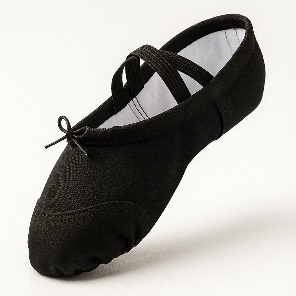 Zapatos Niña Ballet Ligeros Media Punta Lona Y Gamuza Negro 7702-0