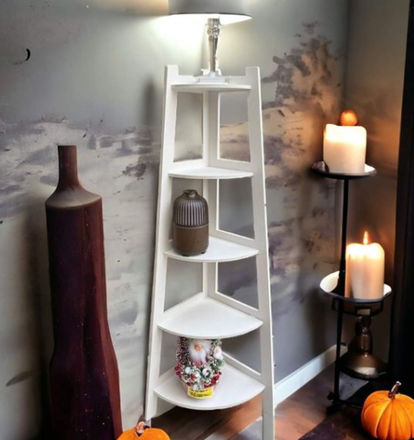 Esquinero Multiuso Blanco: Organizador de 106 cm de Alto con 5 Repisas-3