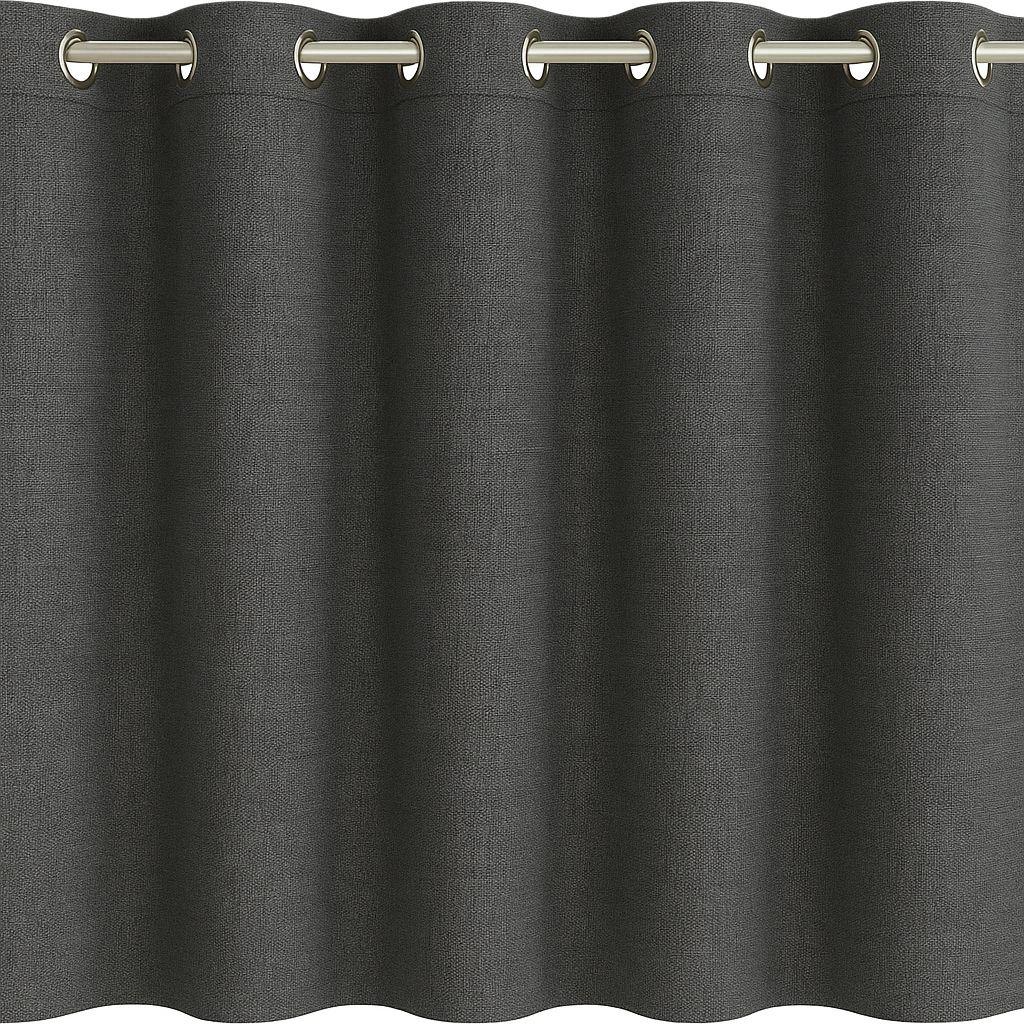Cortina 2 Paños Gris Oscuro Blackout Forro Blanco N°110-1